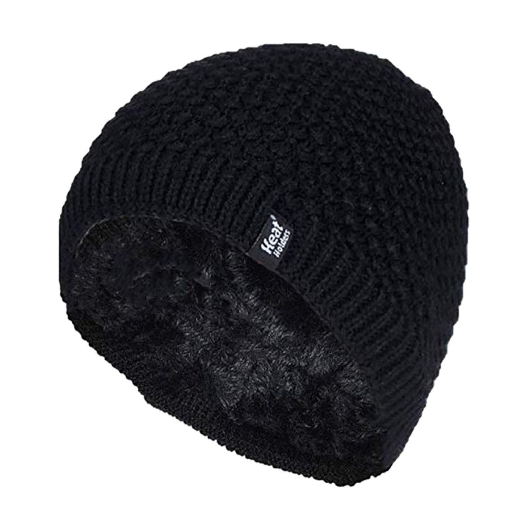 Ladies Crochet Knit Fleece Lined Warm Thermal Winter Beanie Hat