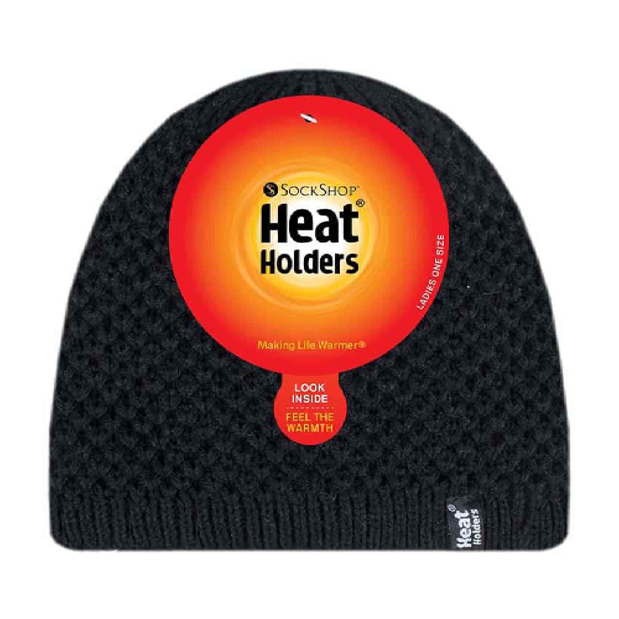 Ladies Crochet Knit Fleece Lined Warm Thermal Winter Beanie Hat