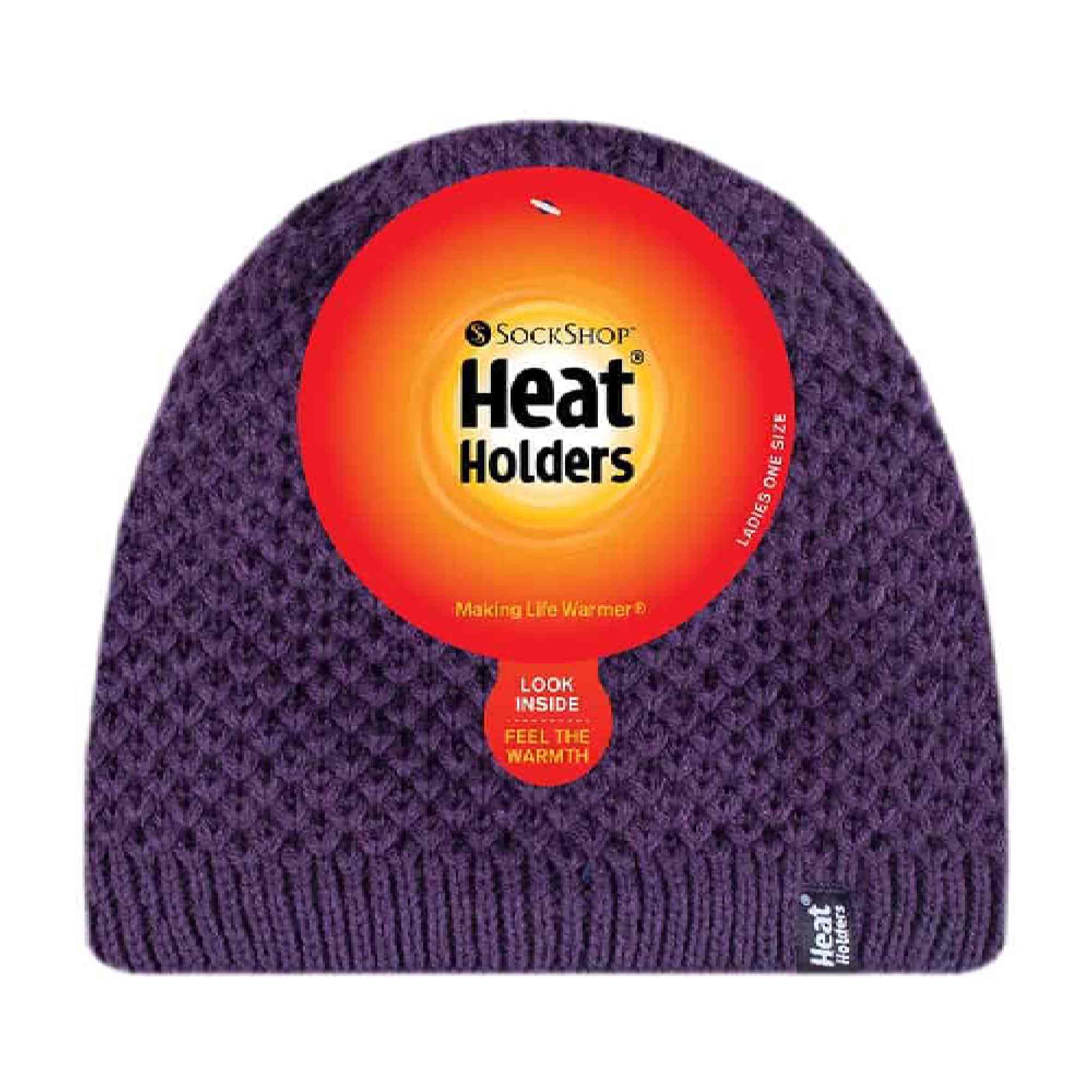 Ladies Crochet Knit Fleece Lined Warm Thermal Winter Beanie Hat