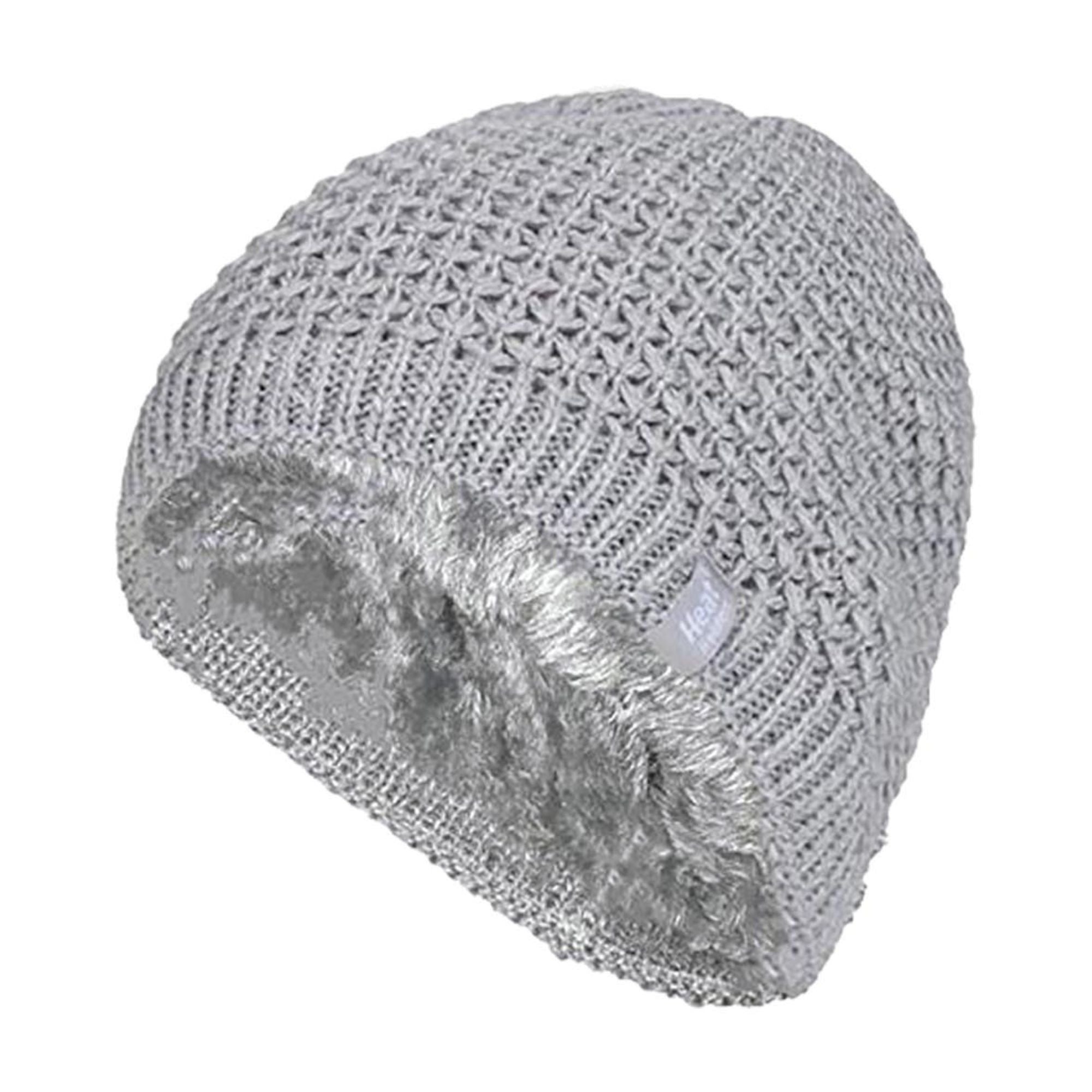 Ladies Crochet Knit Fleece Lined Warm Thermal Winter Beanie Hat