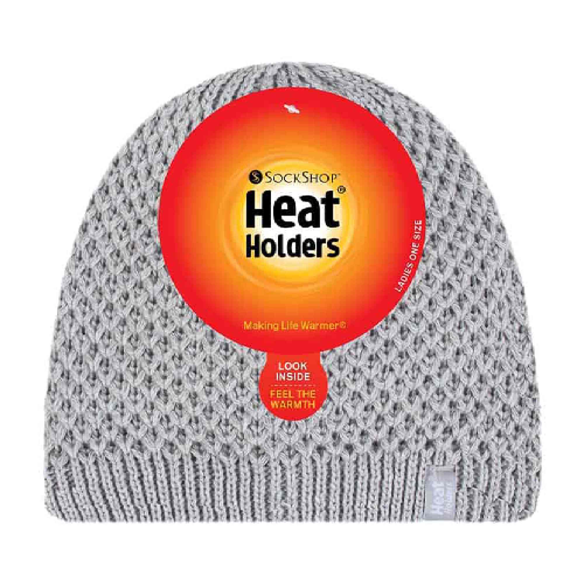 Ladies Crochet Knit Fleece Lined Warm Thermal Winter Beanie Hat