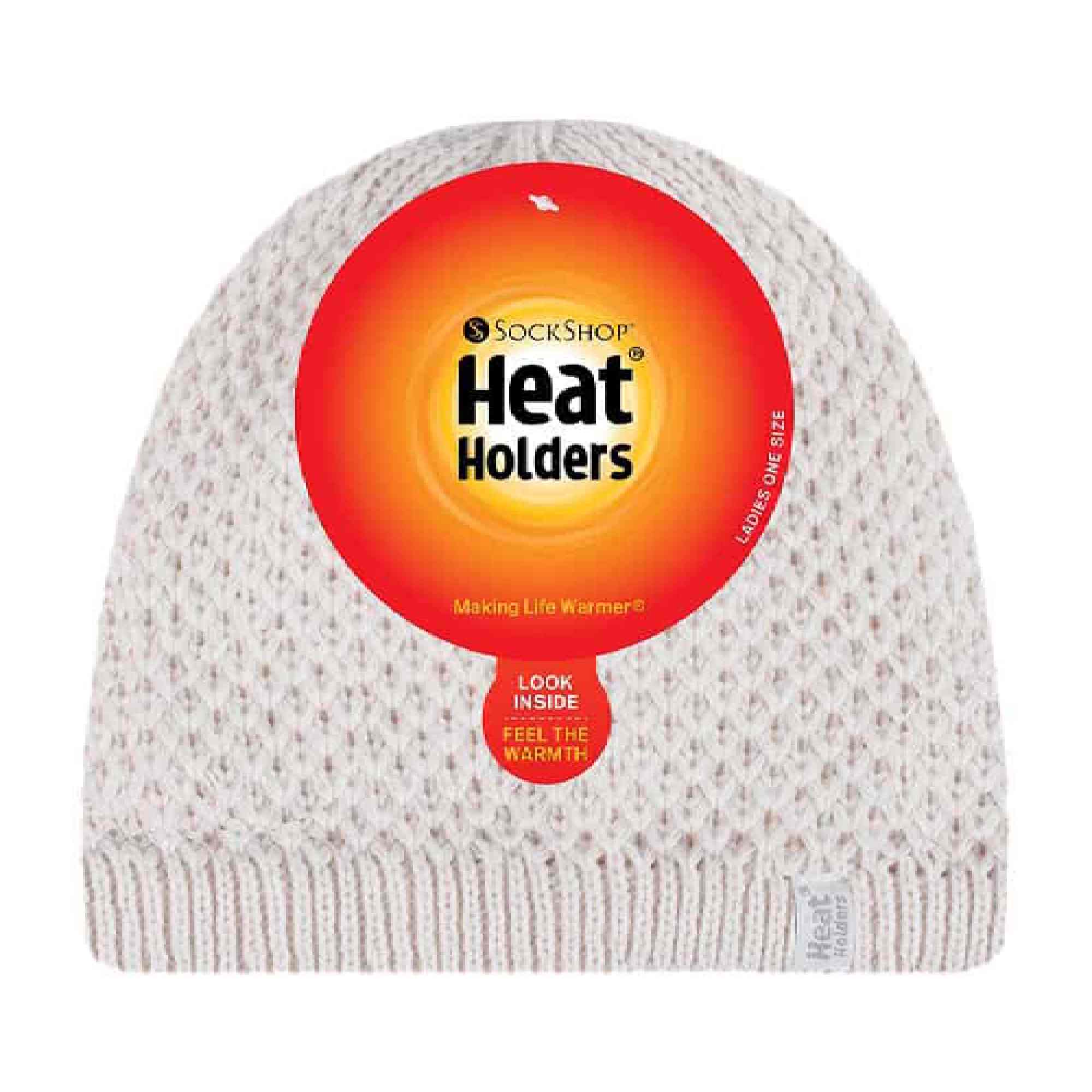 Ladies Crochet Knit Fleece Lined Warm Thermal Winter Beanie Hat