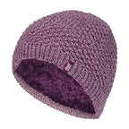 Ladies Crochet Knit Fleece Lined Warm Thermal Winter Beanie Hat