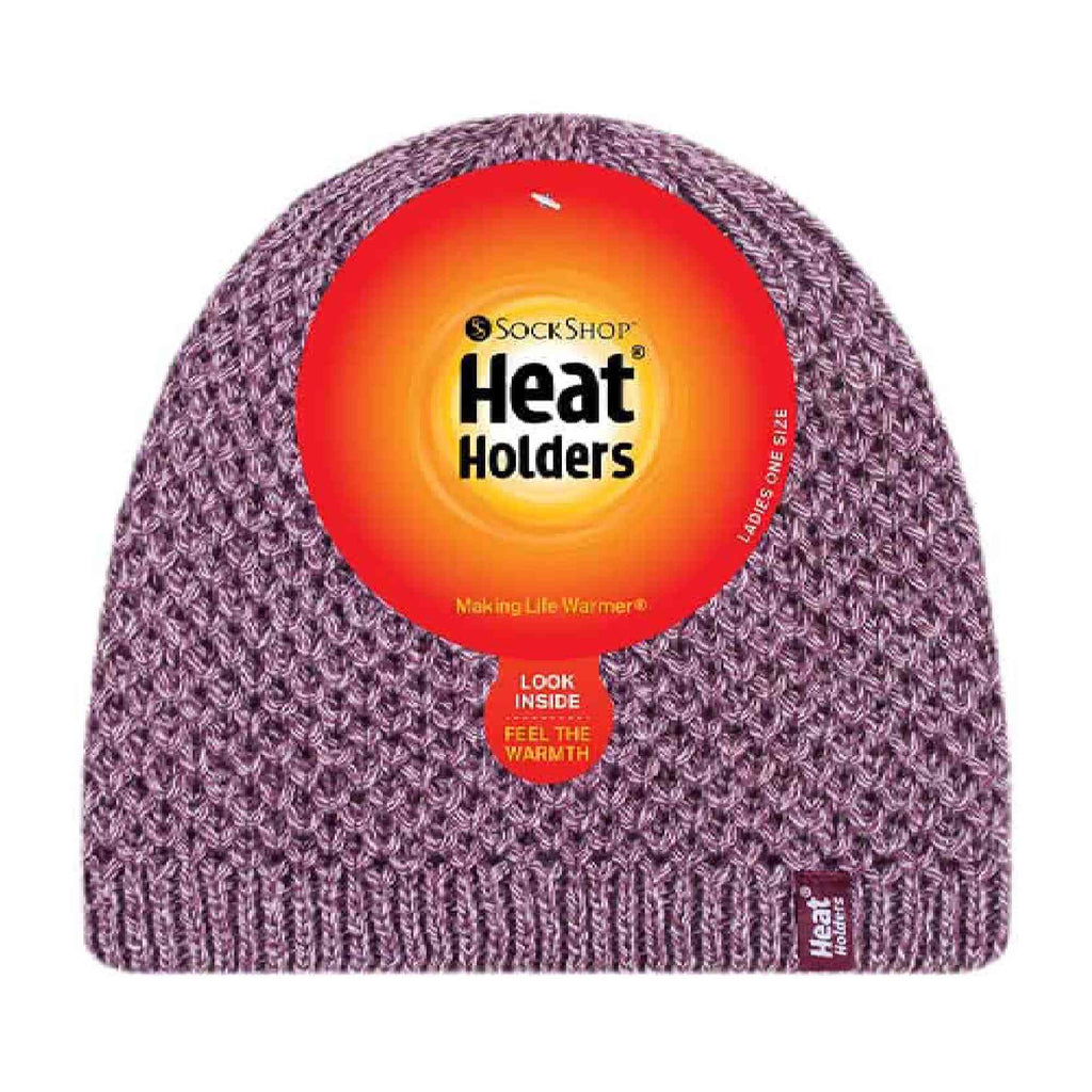 Ladies Crochet Knit Fleece Lined Warm Thermal Winter Beanie Hat