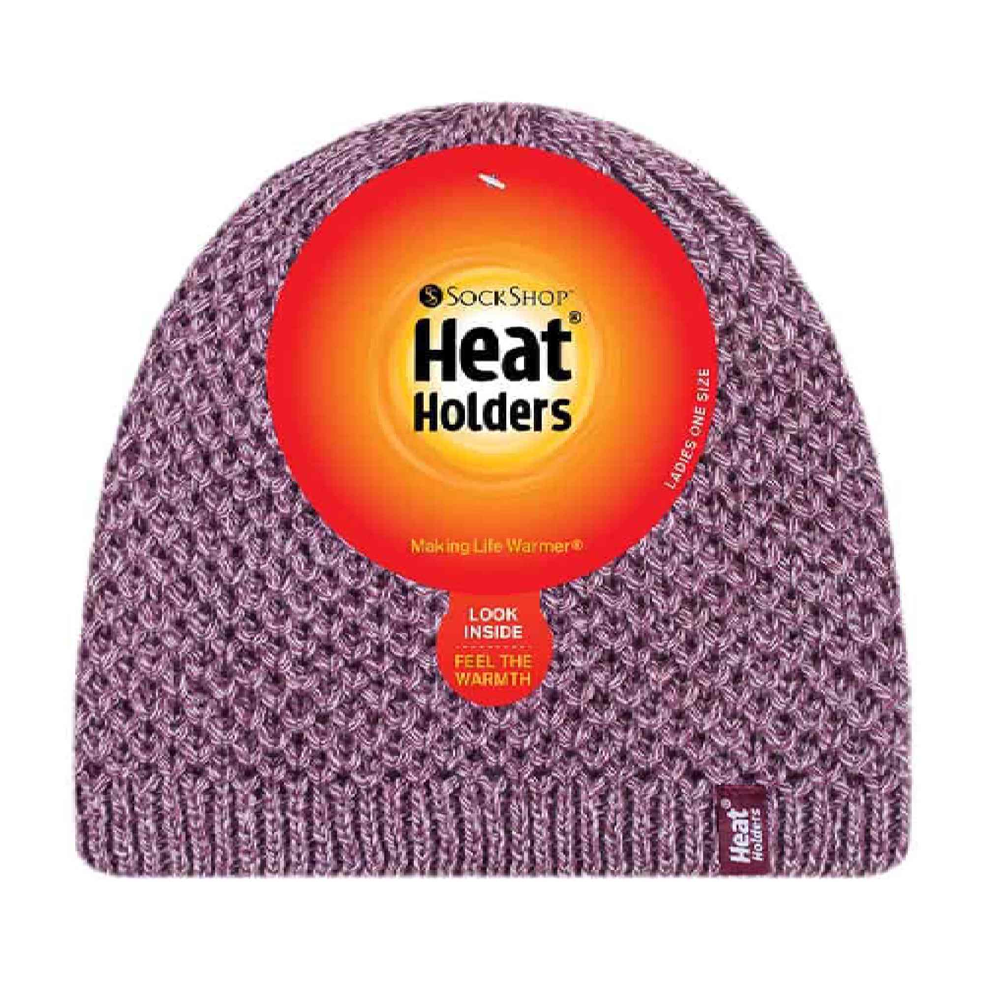 Ladies Crochet Knit Fleece Lined Warm Thermal Winter Beanie Hat