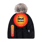 Ladies Cable Knit Fleece Lined Thermal Winter Bobble Hat with Pom Pom