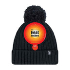 Ladies Ribbed Cuffed Thermal Insulated Winter Pom Pom Bobble Hat