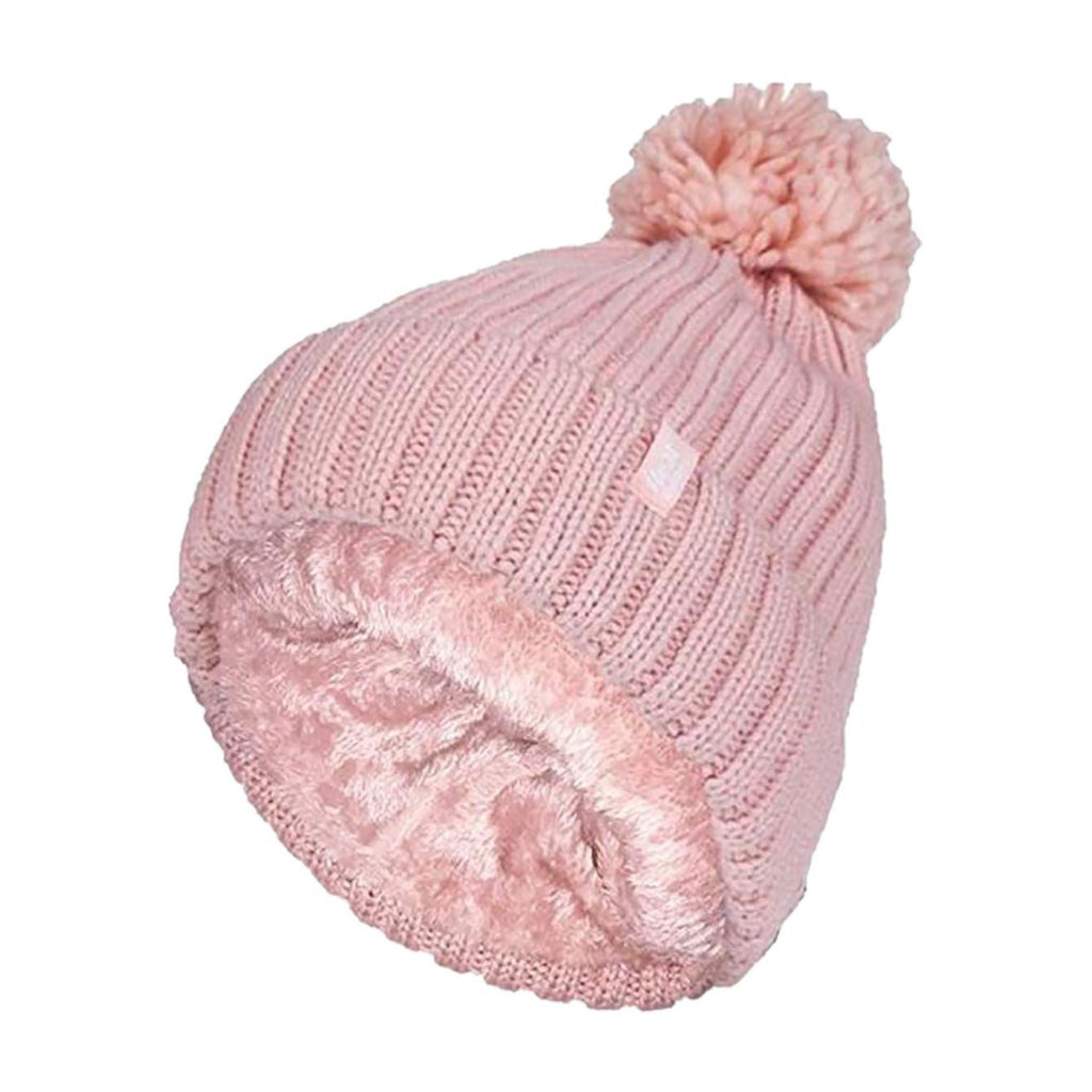 Ladies Ribbed Cuffed Thermal Insulated Winter Pom Pom Bobble Hat
