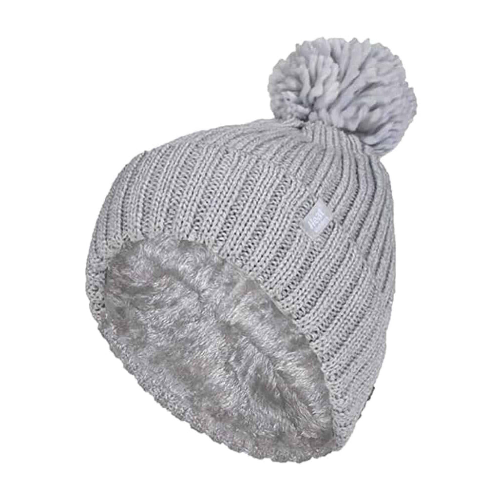 Ladies Ribbed Cuffed Thermal Insulated Winter Pom Pom Bobble Hat