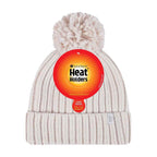 Ladies Ribbed Cuffed Thermal Insulated Winter Pom Pom Bobble Hat