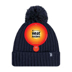 Ladies Ribbed Cuffed Thermal Insulated Winter Pom Pom Bobble Hat