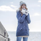 Ladies Fleece Lined Cuffed Thermal Winter Bobble Hat with Pom Pom