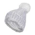 Ladies Fleece Lined Cuffed Thermal Winter Bobble Hat with Pom Pom