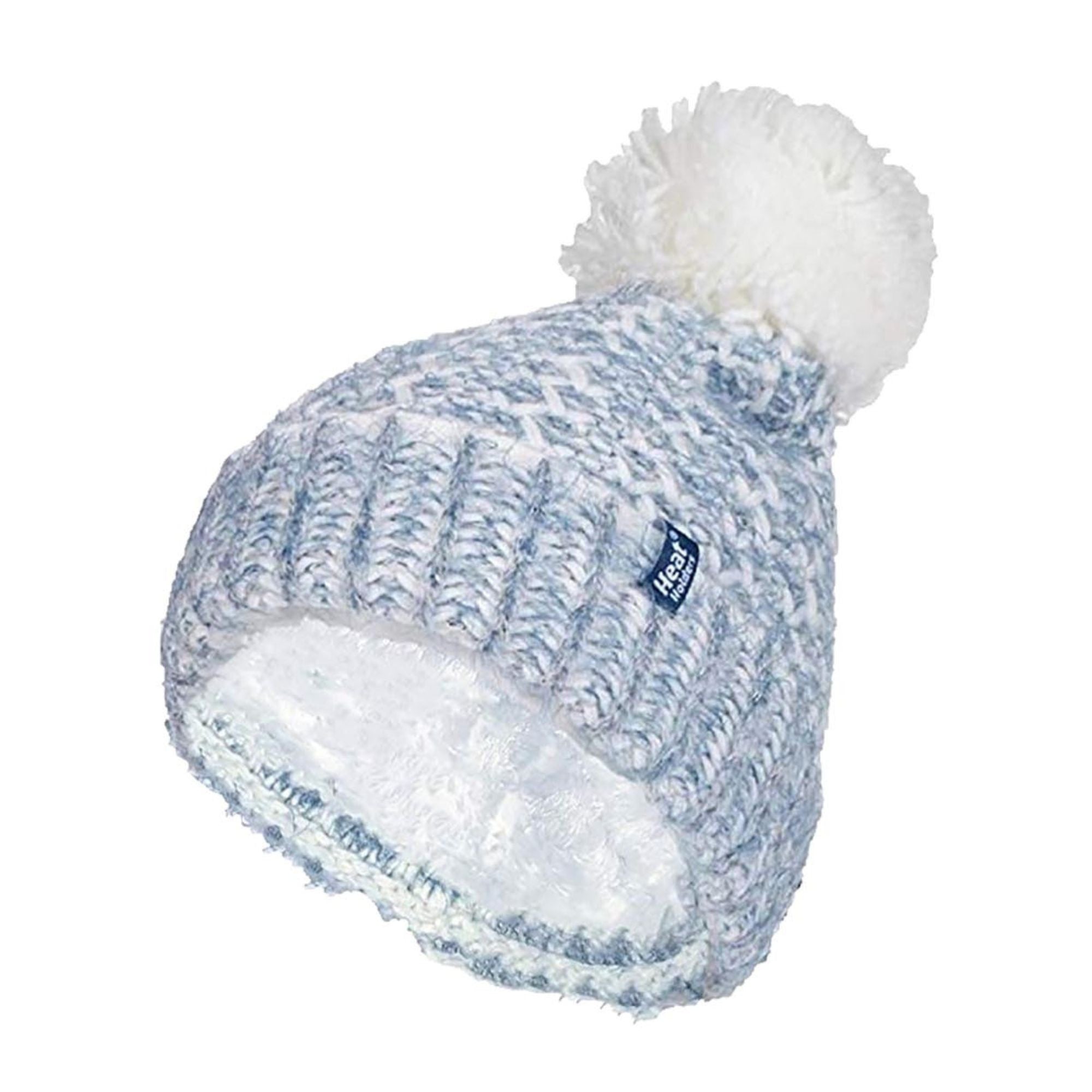 Ladies Fleece Lined Cuffed Thermal Winter Bobble Hat with Pom Pom