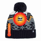 Ladies Fairisle Patterned Winter Thermal Beanie Hat with Pom Pom