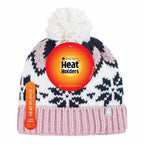 Ladies Fairisle Patterned Winter Thermal Beanie Hat with Pom Pom