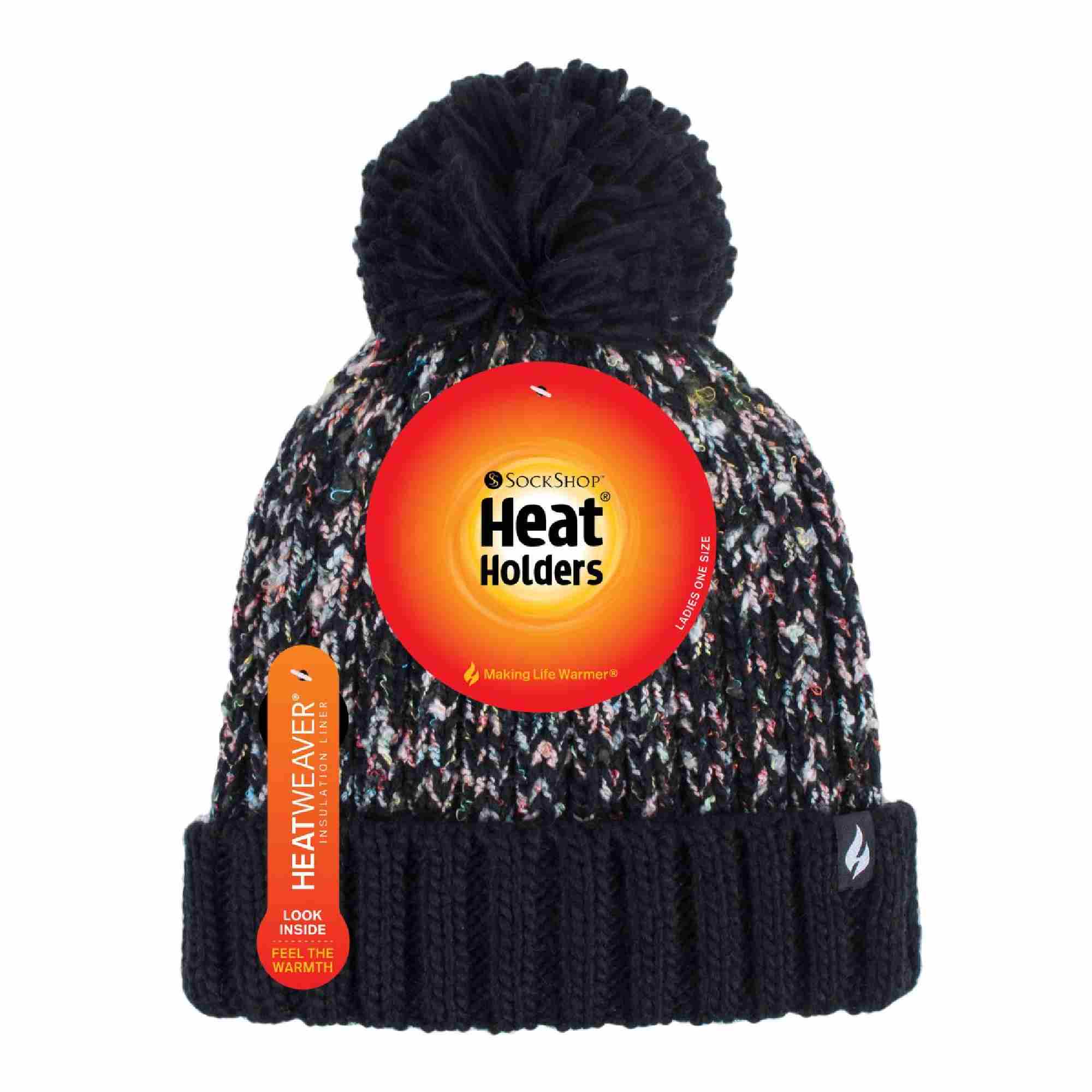 Ladies Thermal Winter Bobble Hat with Large Pom Pom