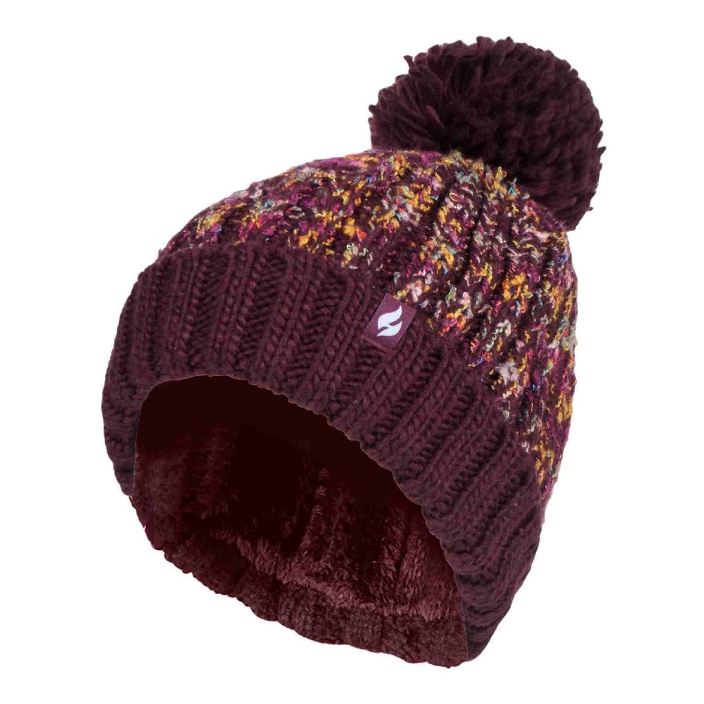 Ladies Thermal Winter Bobble Hat with Large Pom Pom