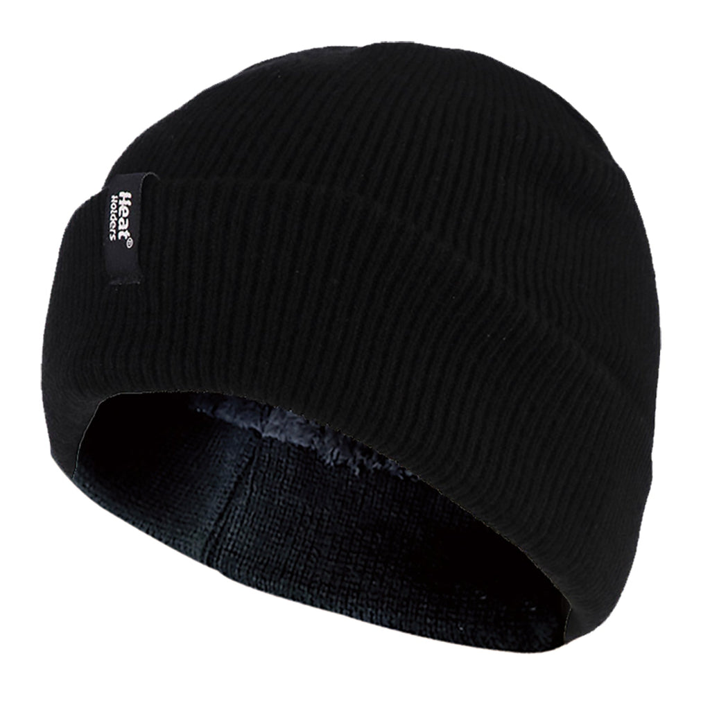 Mens 3.6 TOG Fleece Lined Thermal Turn Over Cuff Winter Beanie Hat
