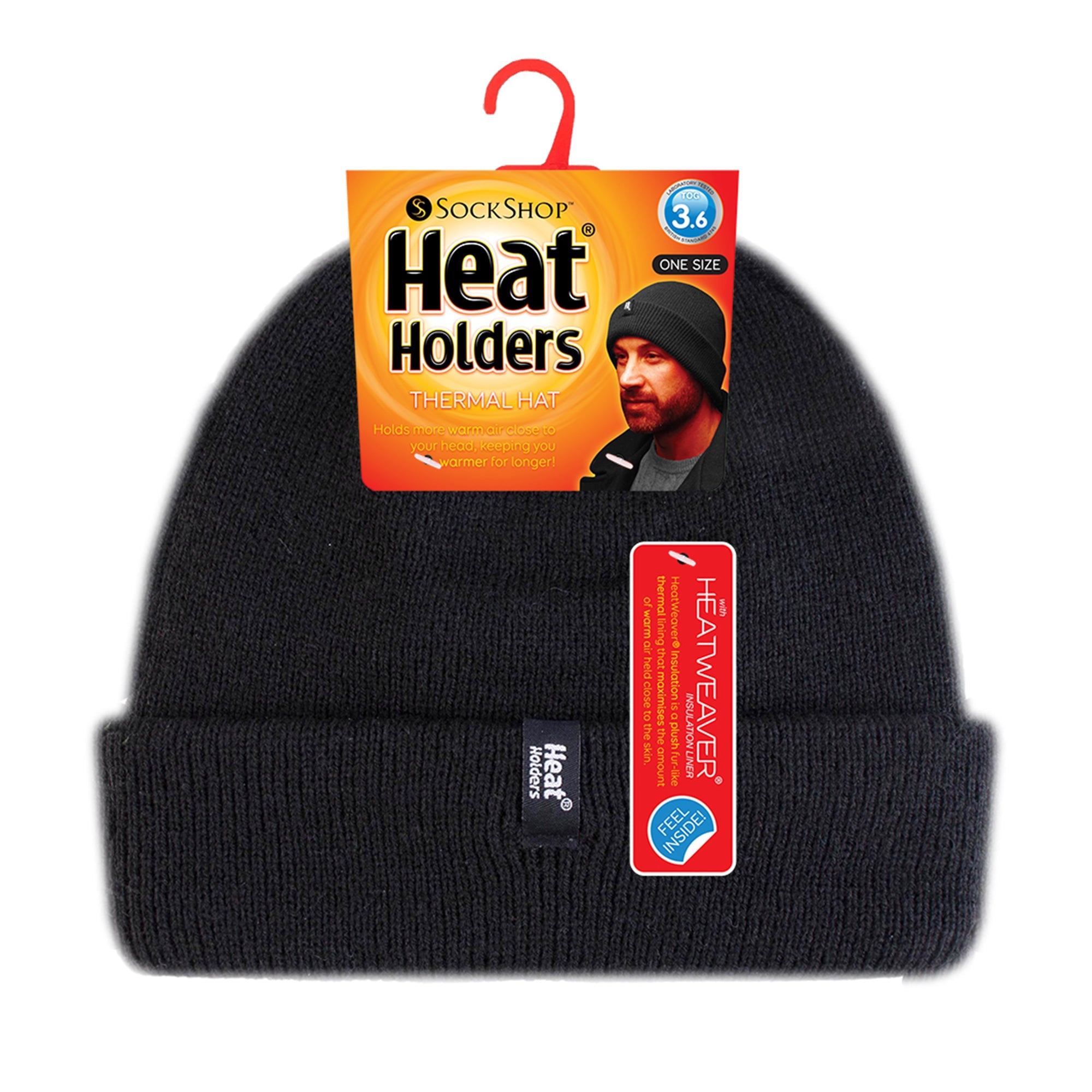 Mens 3.6 TOG Fleece Lined Thermal Turn Over Cuff Winter Beanie Hat
