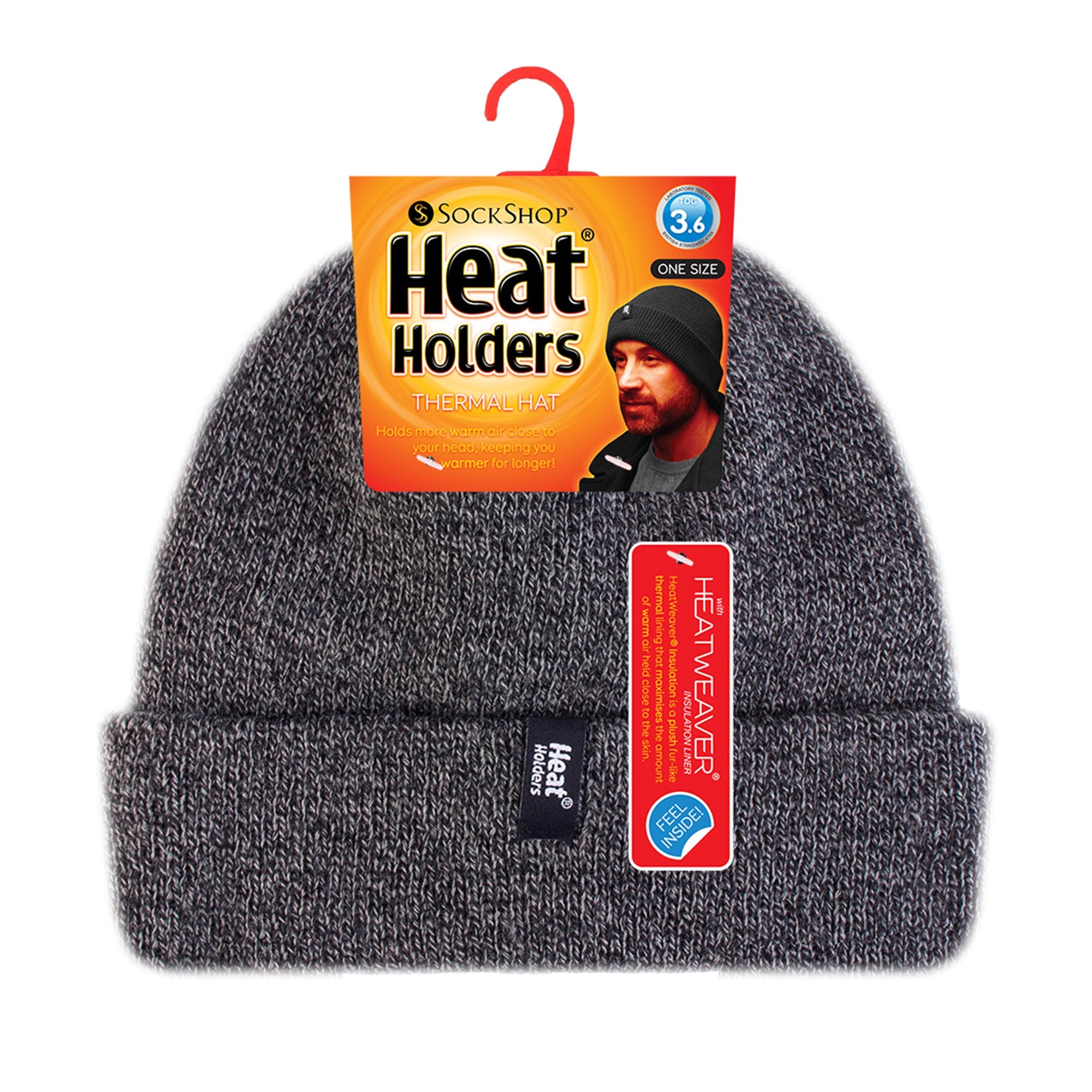 Mens 3.6 TOG Fleece Lined Thermal Turn Over Cuff Winter Beanie Hat