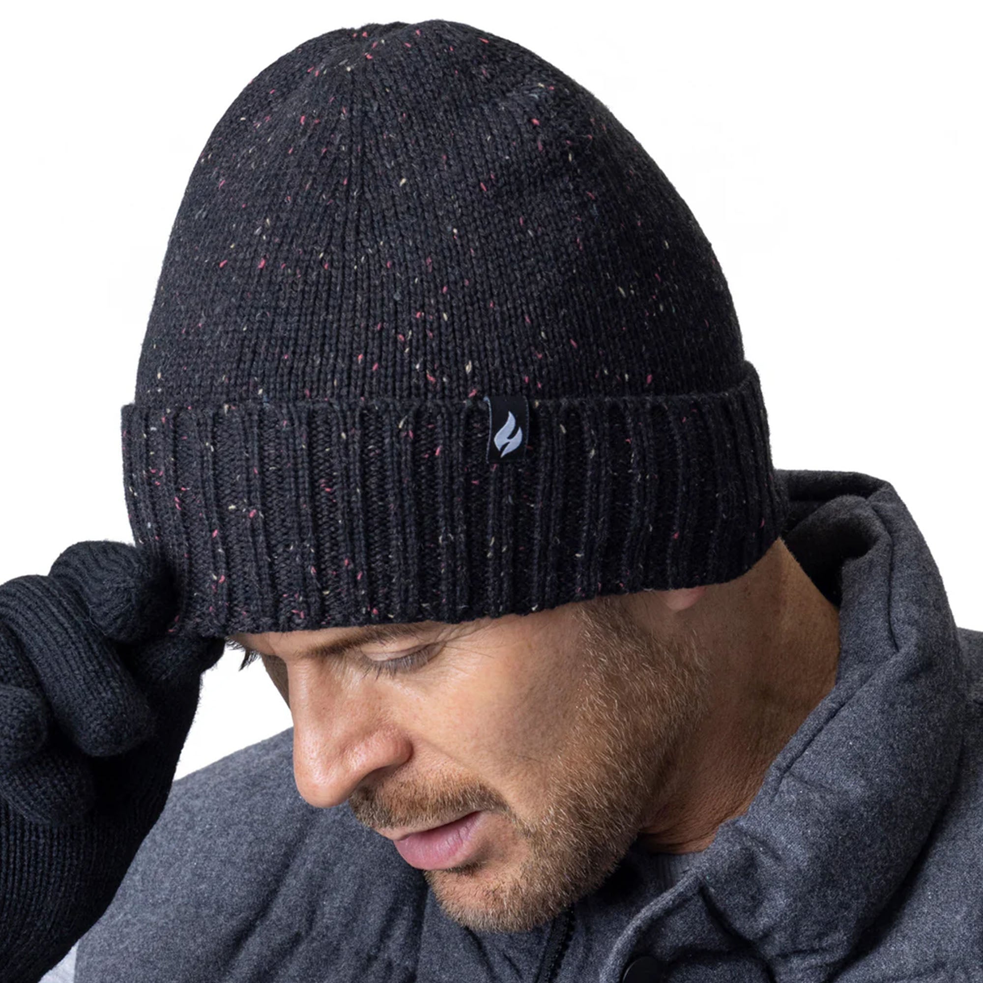Warm Ribbed Cuff Beanie Hat for Men | Fleece Lined Chunky Winter Hat