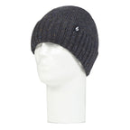Warm Ribbed Cuff Beanie Hat for Men | Fleece Lined Chunky Winter Hat