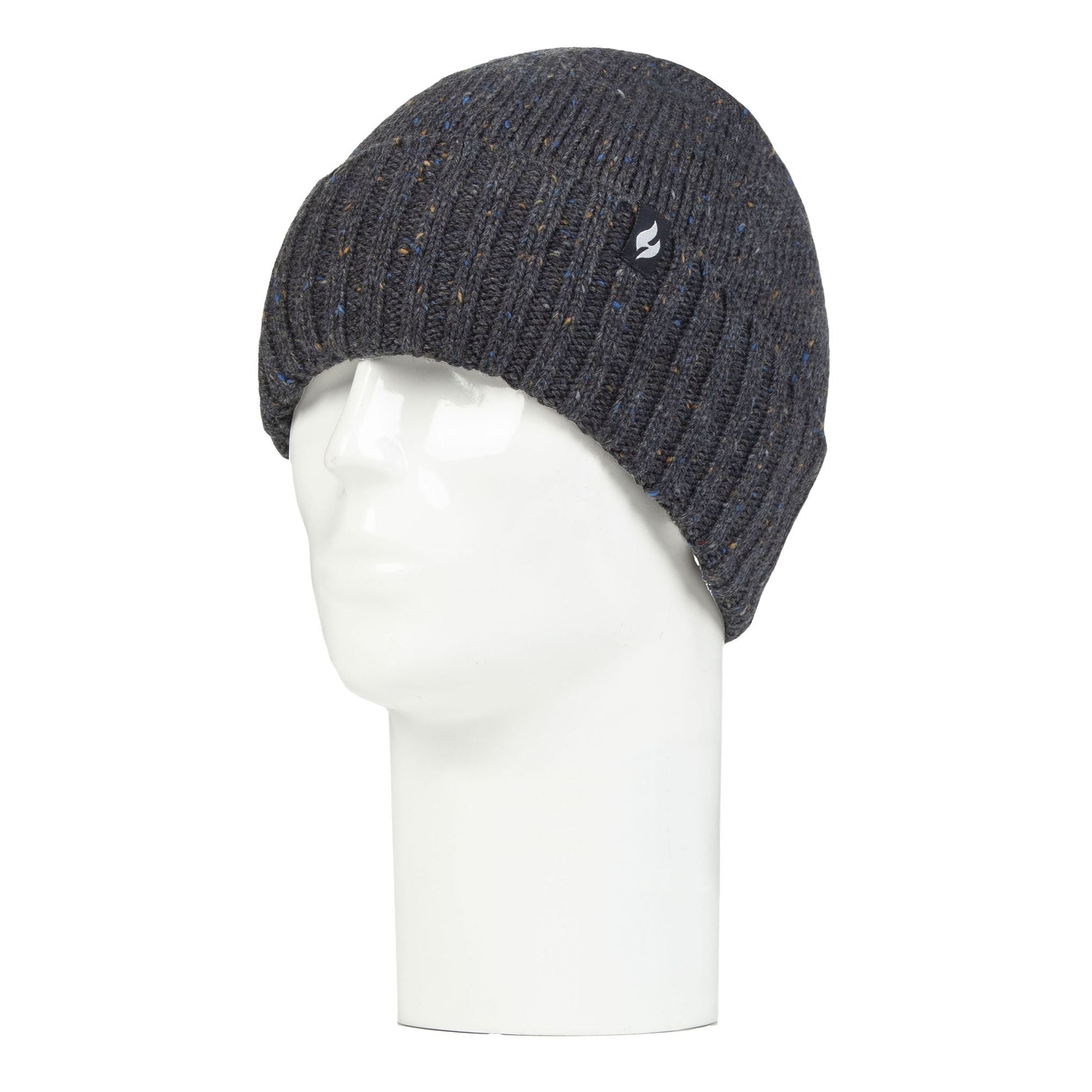 Warm Ribbed Cuff Beanie Hat for Men | Fleece Lined Chunky Winter Hat
