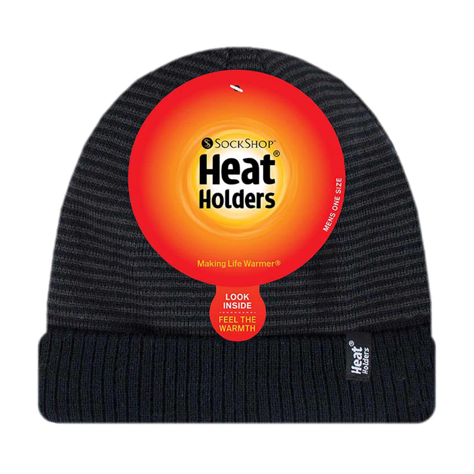 Mens Thin Striped Thermal Insulated Winter Beanie Hat