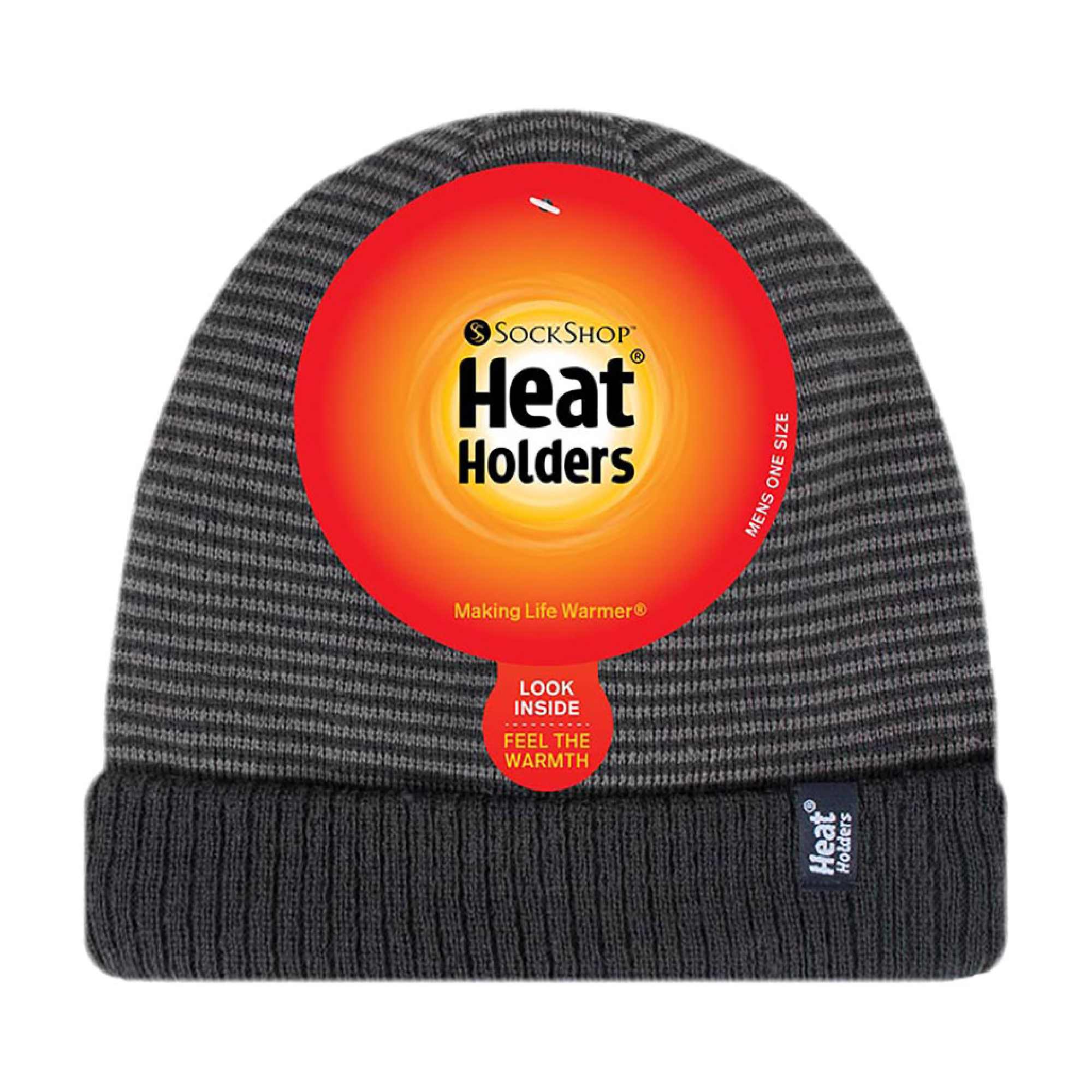 Mens Thin Striped Thermal Insulated Winter Beanie Hat