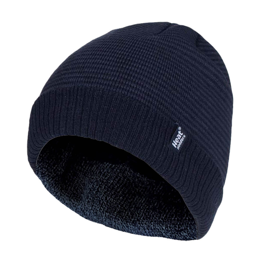 Mens Thin Striped Thermal Insulated Winter Beanie Hat