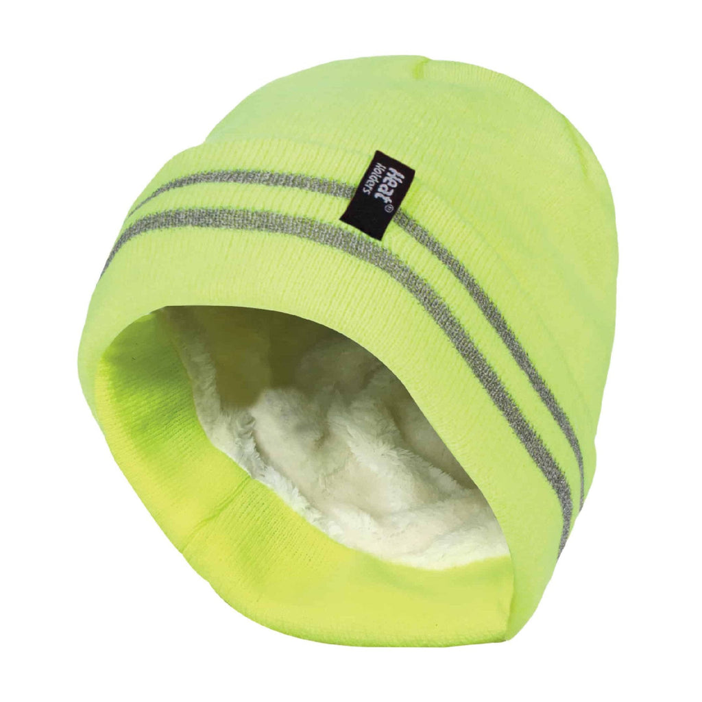 Mens Hi Vis Reflective Soft Fleece Lined Thermal Winter Hat