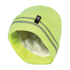 Mens Hi Vis Reflective Soft Fleece Lined Thermal Winter Hat
