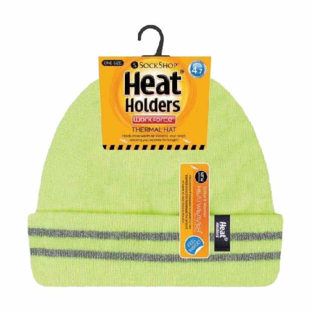Mens Hi Vis Reflective Soft Fleece Lined Thermal Winter Hat