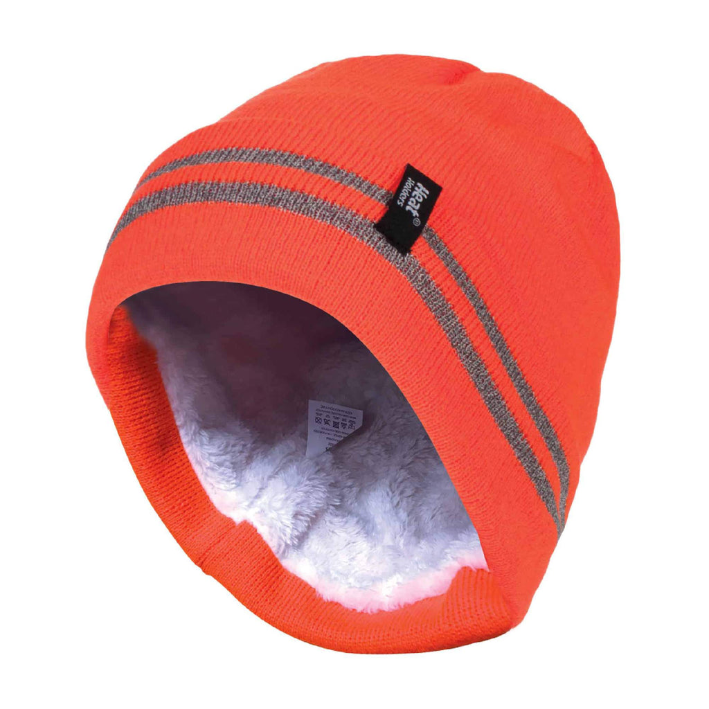 Mens Hi Vis Reflective Soft Fleece Lined Thermal Winter Hat