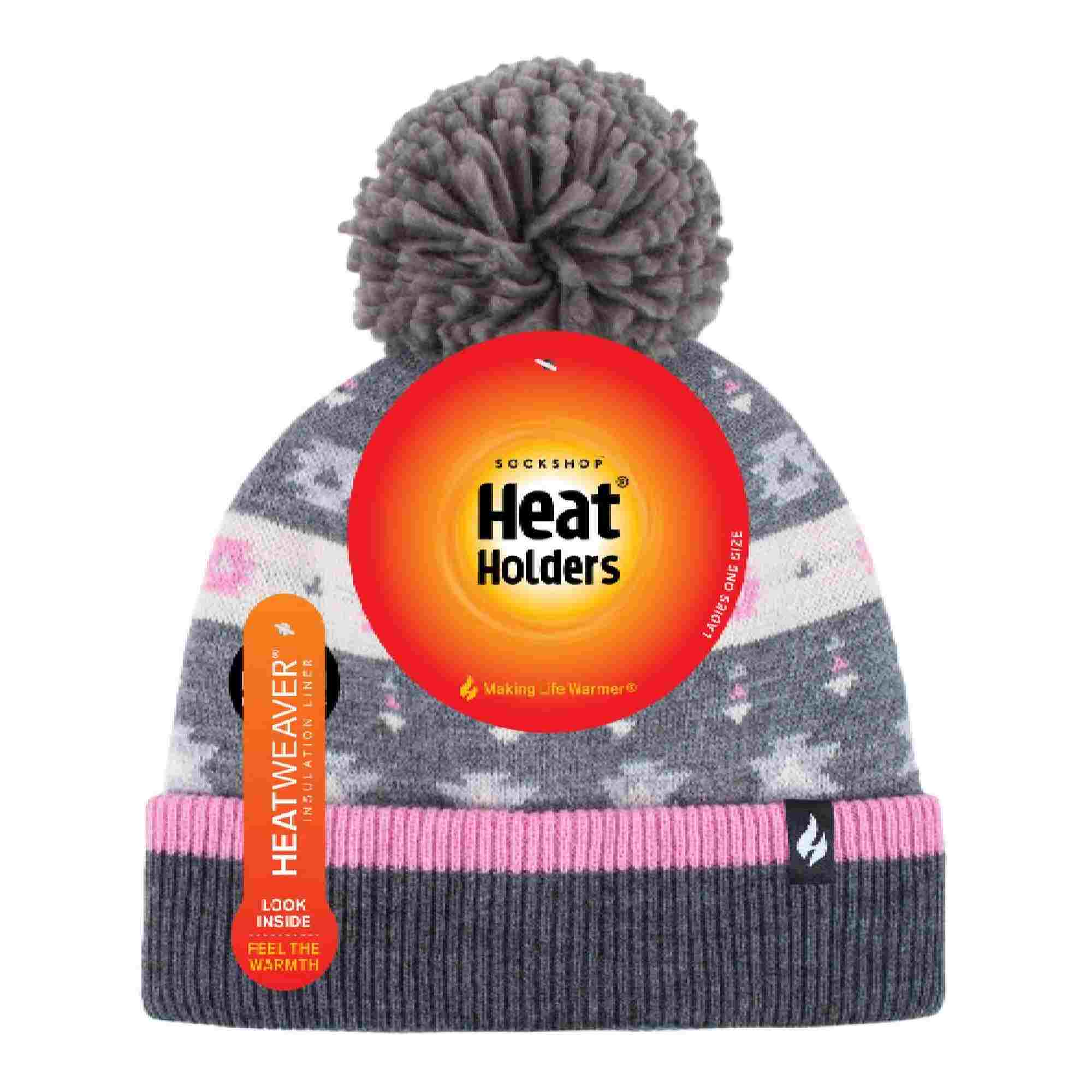 Heat Holders Ladies Fleece Lined Pom Pom Hat