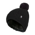 Ladies Winter Ribbed Thermal Cable Knit Beanie Pom Pom Hat