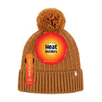 Ladies Winter Ribbed Thermal Cable Knit Beanie Pom Pom Hat