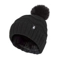 Ladies Zig Zag Turnover Thermal Pom Pom Hat for Winter