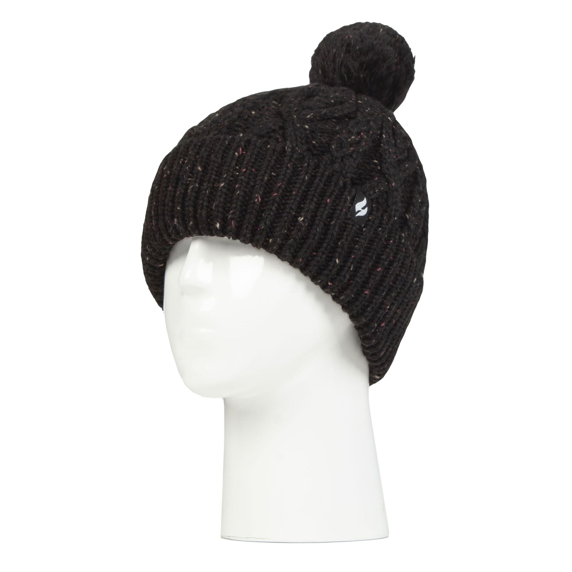 Cozy Pom Pom Bobble Hat for Women | Cable Knit Beanie with Fleece Lining