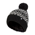Cozy Patterned Bobble Hat for Women | Cable Knit Beanie with Fleece Lining
