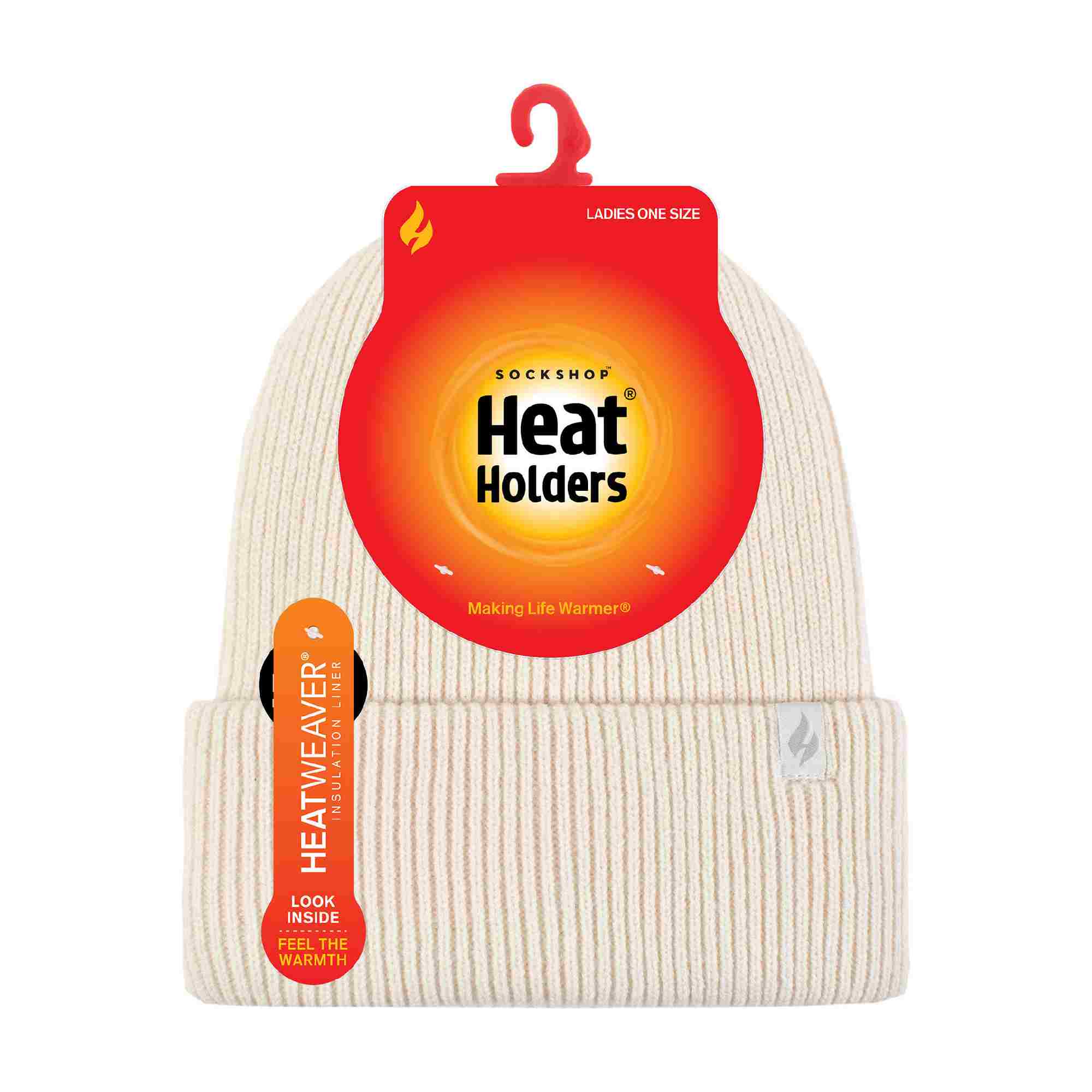 Ladies Fleece Lined Ribbed Thermal Turnover Hat for Winter