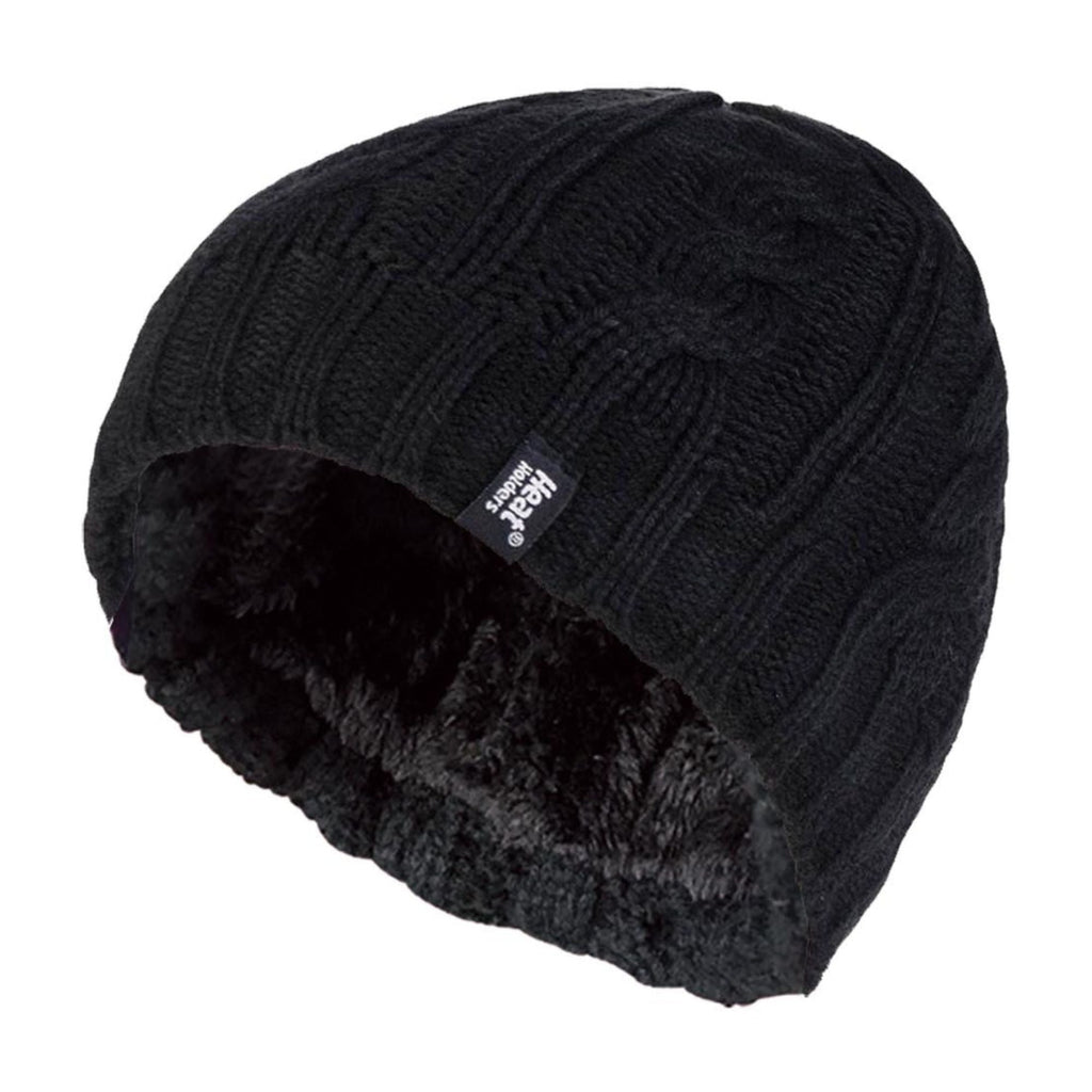 Ladies Cable Knit 3.4 Tog Fleece Lined Thermal Winter Hat