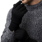 Mens Knitted Beanie Hat Scarf Gloves Set for Cold Weather