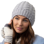 Ladies Knitted Thermal Hat Scarf & Gloves Set for Cold Weather