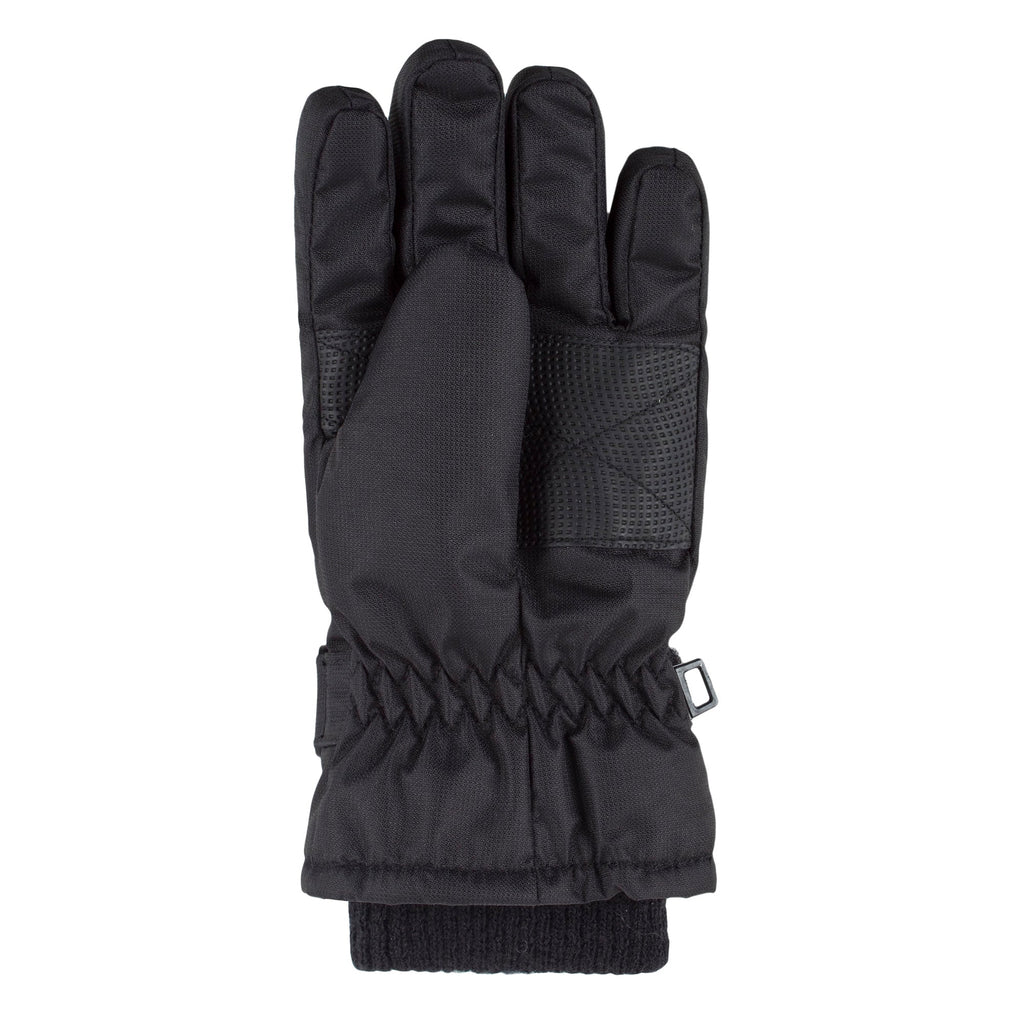 Childrens Black Winter Fleece Lined Waterproof Thermal Snow Ski Gloves