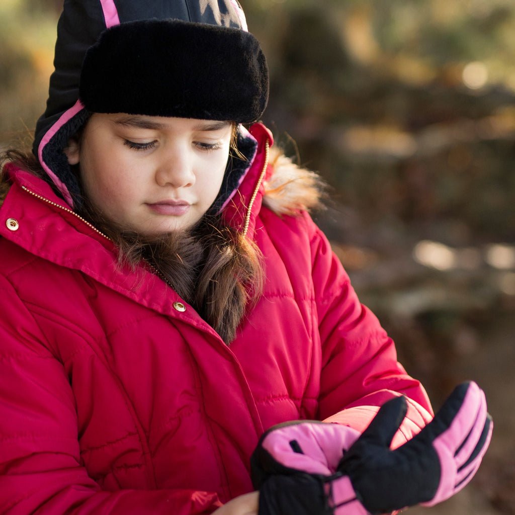 Kids Boys Girls Waterproof Fleece Lined Winter Thermal Trapper Hat