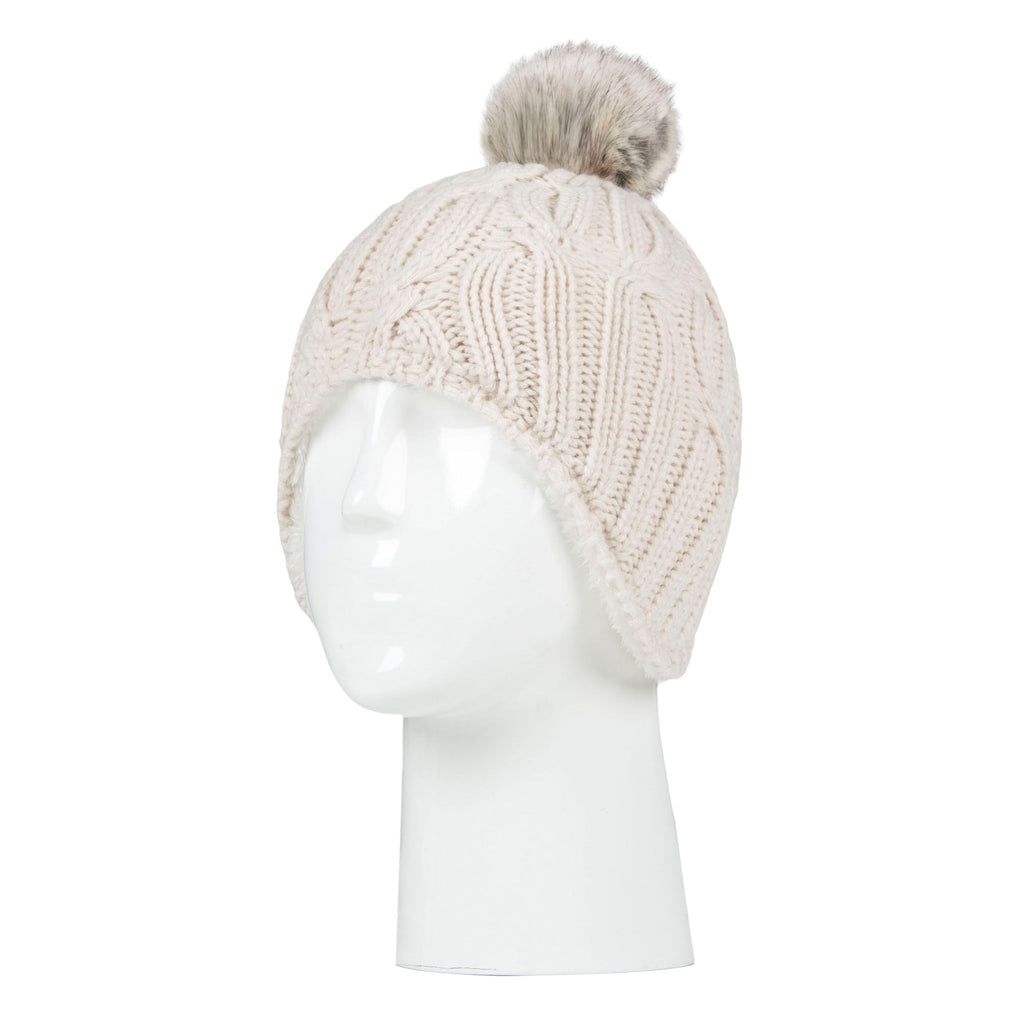 Girls Cable Knitted Beanie Hat with Pom Pom Bobble for Winter
