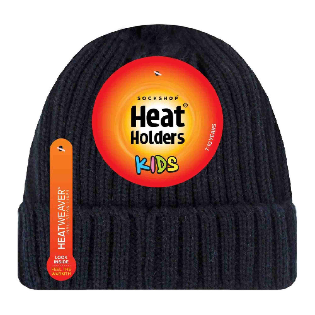 Girls Thick Chunky Ribbed Thermal Beanie Hat for Winter