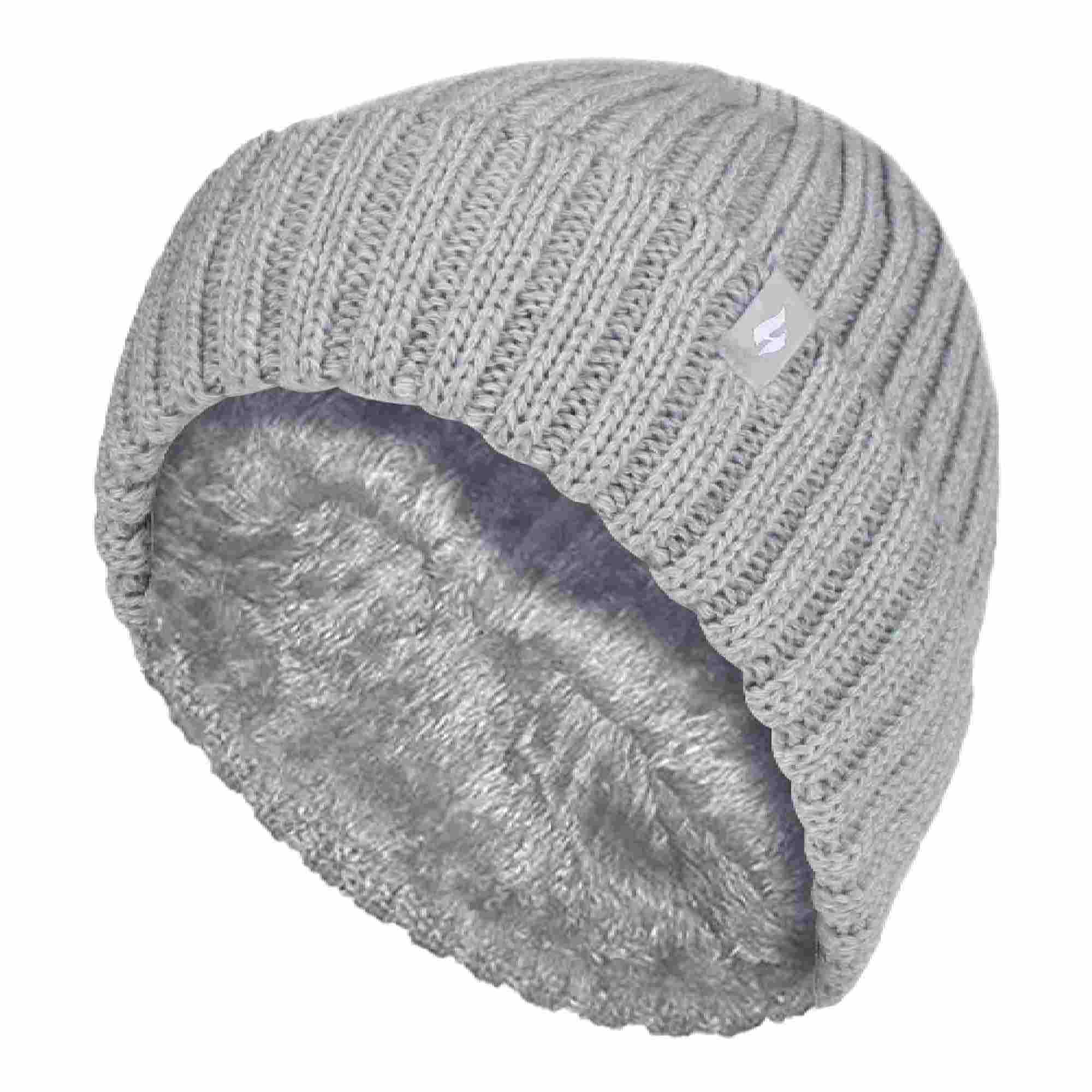 Girls Thick Chunky Ribbed Thermal Beanie Hat for Winter